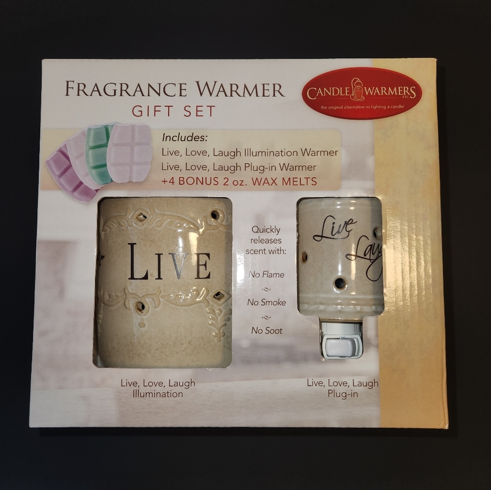 Candle Warmers Fragrance Warmer Gift  Set 2 Plug In Wax Melt Warmers